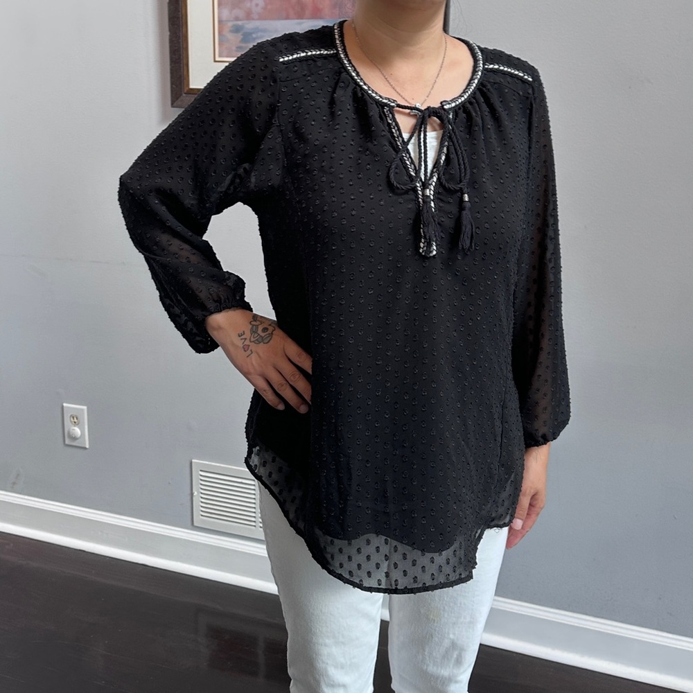 dr2 black boho top size M